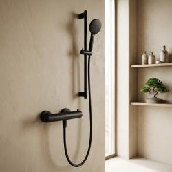 Aquanello Eterna Robinet termostatic de duș cu montare la suprafață negru mat ET2600-10
